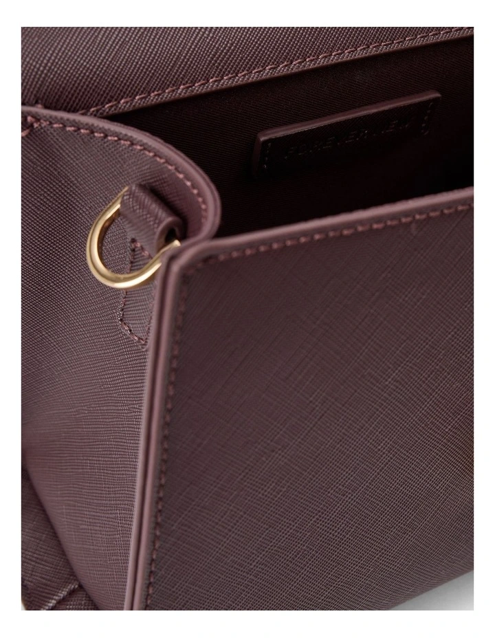 Mietta Lock Top Handle Bag in Chocolate image 3