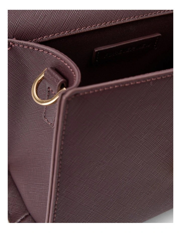 Mietta Lock Top Handle Bag in Chocolate image 3