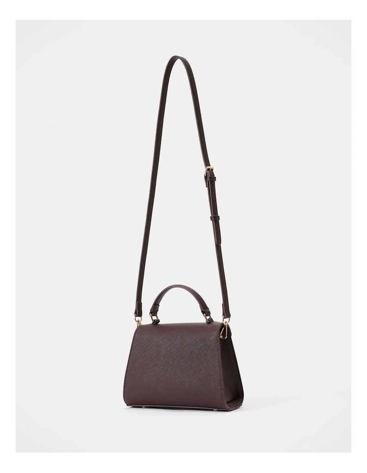 Mietta Lock Top Handle Bag in Chocolate image 4