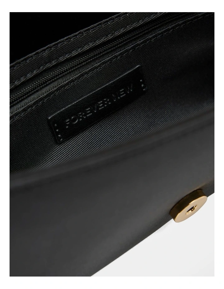 Dina Satin Elongated Clutch in Black image 3