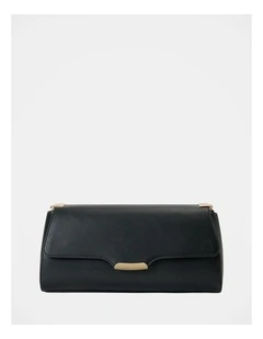 Julia Refined Medium Shoulder Bag in Black