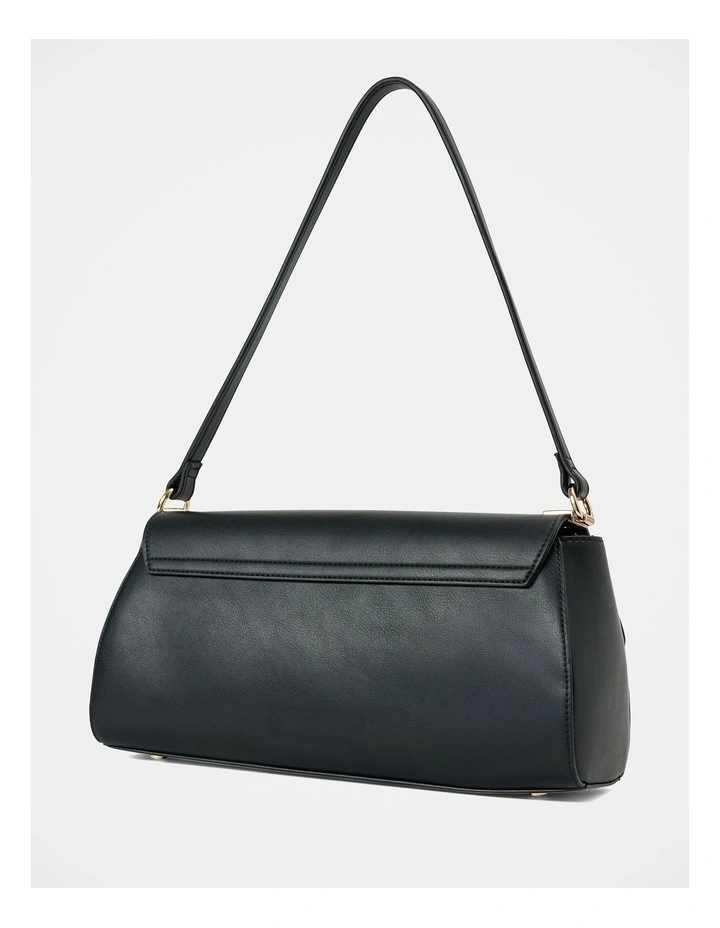 Julia Refined Medium Shoulder Bag in Black image 2