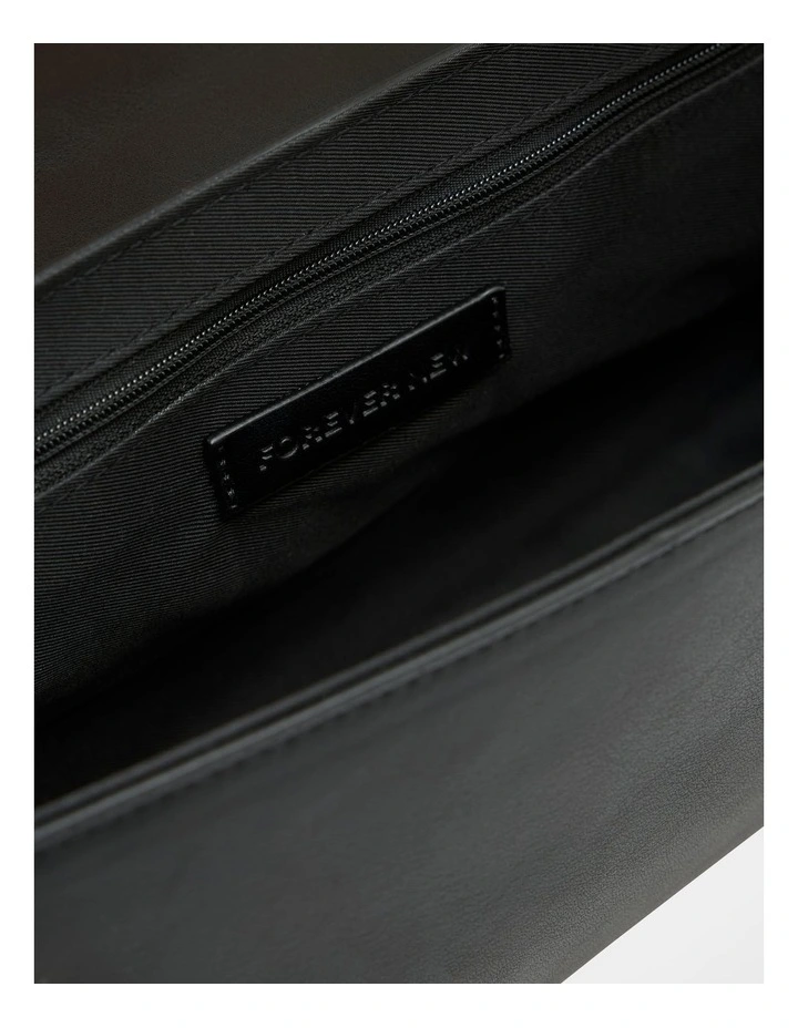 Julia Refined Medium Shoulder Bag in Black image 3