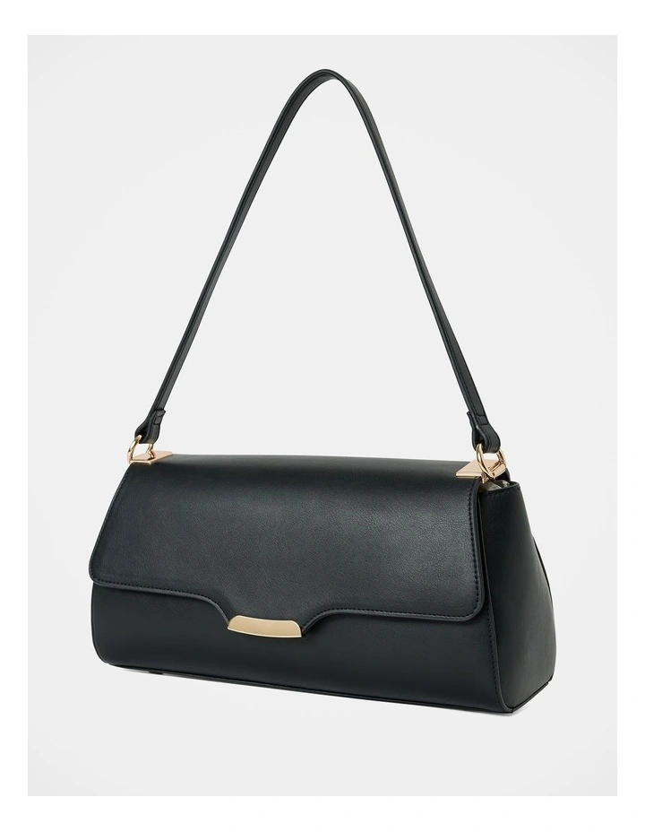 Julia Refined Medium Shoulder Bag in Black image 4