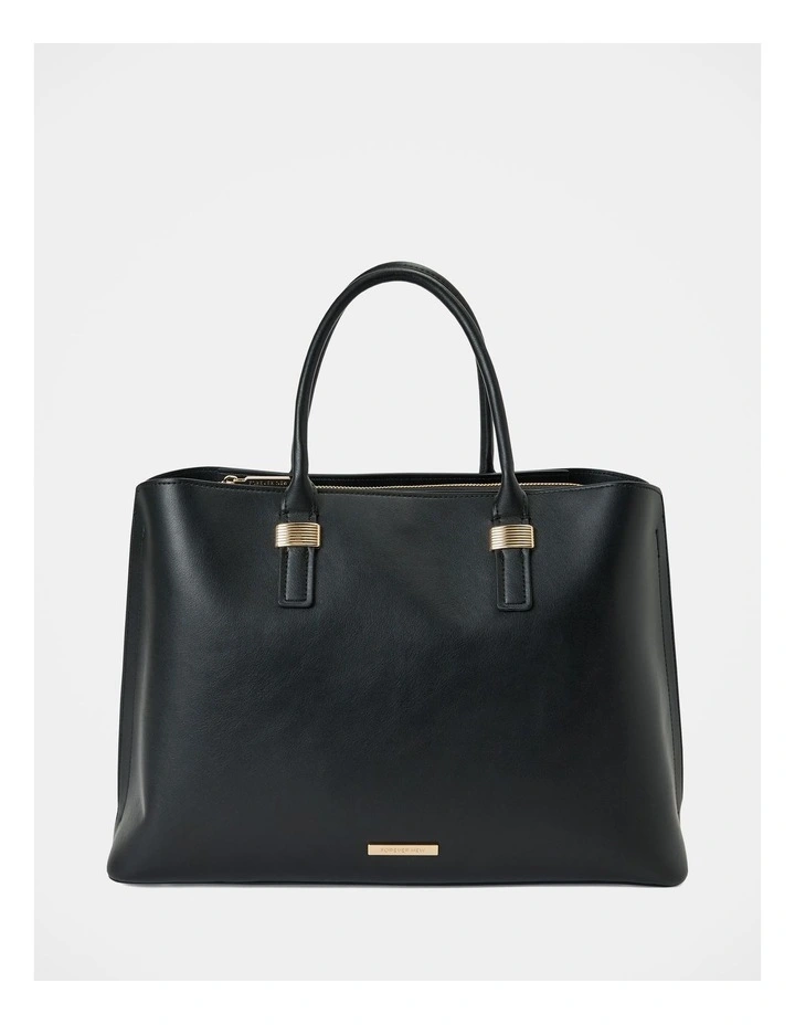 Kate Laptop Metal Detail Tote Bag in Black image 1