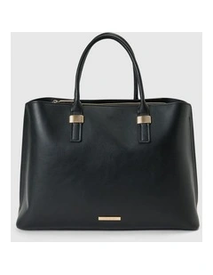 Kate Laptop Metal Detail Tote Bag in Black
