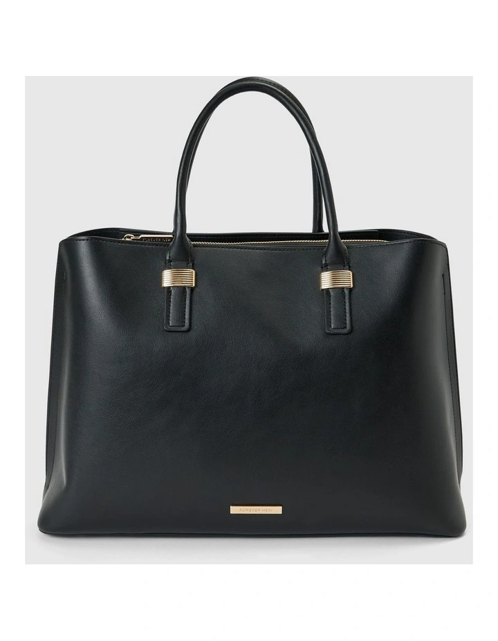 Kate Laptop Metal Detail Tote Bag in Black image 1