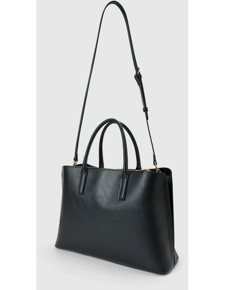 Kate Laptop Metal Detail Tote Bag in Black image 2