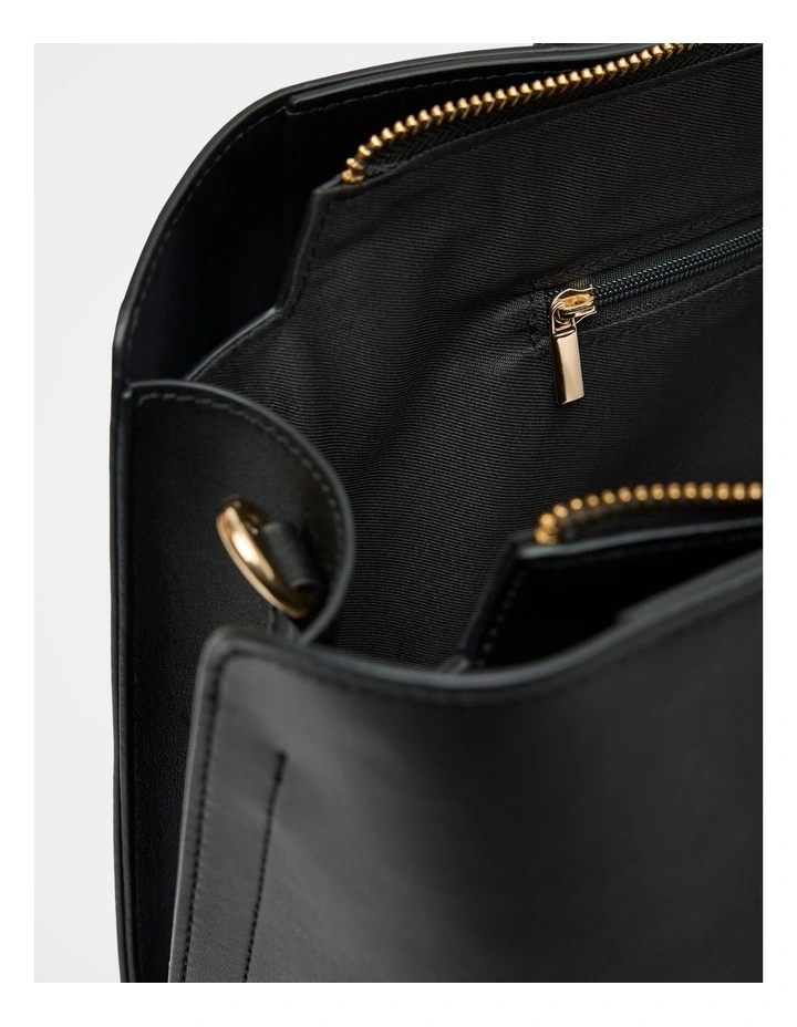 Kate Laptop Metal Detail Tote Bag in Black image 4