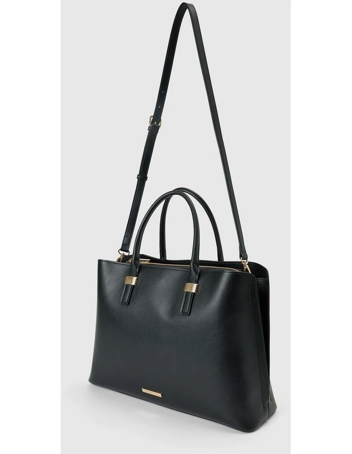 Kate Laptop Metal Detail Tote Bag in Black image 4