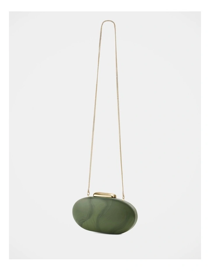 Peyton Oval Hardcase Clutch in Green image 2