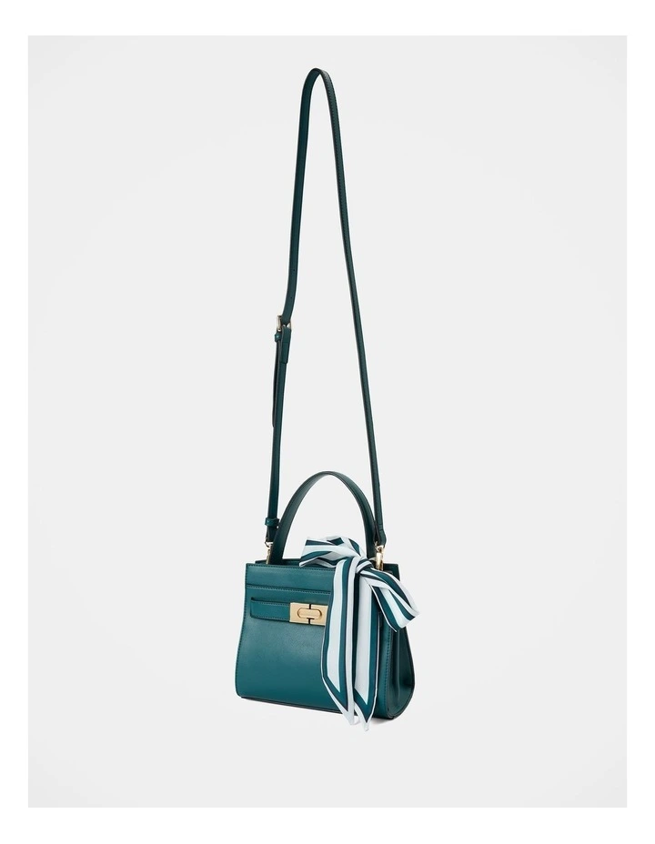 Serin Small Lock Top Handle Bag in Blue image 4