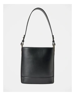 Odette Oval Hardware Bucket Bag in Black