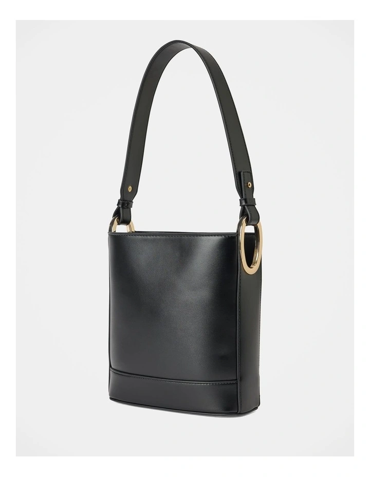 Odette Oval Hardware Bucket Bag in Black image 2