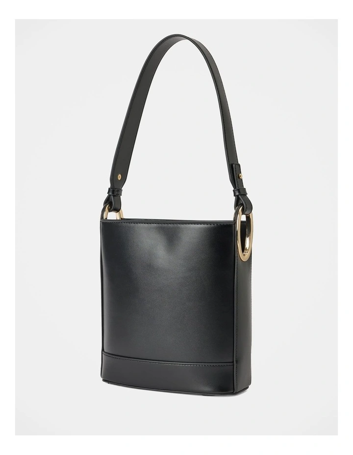 Odette Oval Hardware Bucket Bag in Black image 4