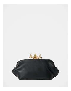 Tiffany Orchid Clasp Clutch Bag in Black