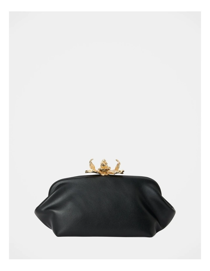 Tiffany Orchid Clasp Clutch Bag in Black image 1