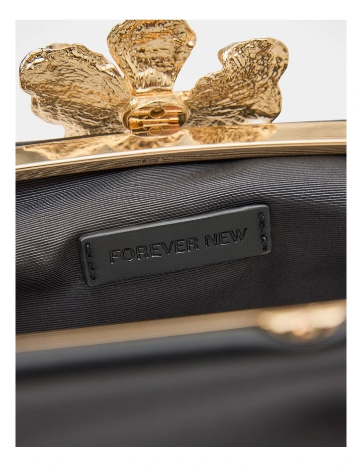 Tiffany Orchid Clasp Clutch Bag in Black image 3