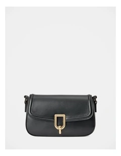 Carly Curve Lock Shoulder Bag in Black