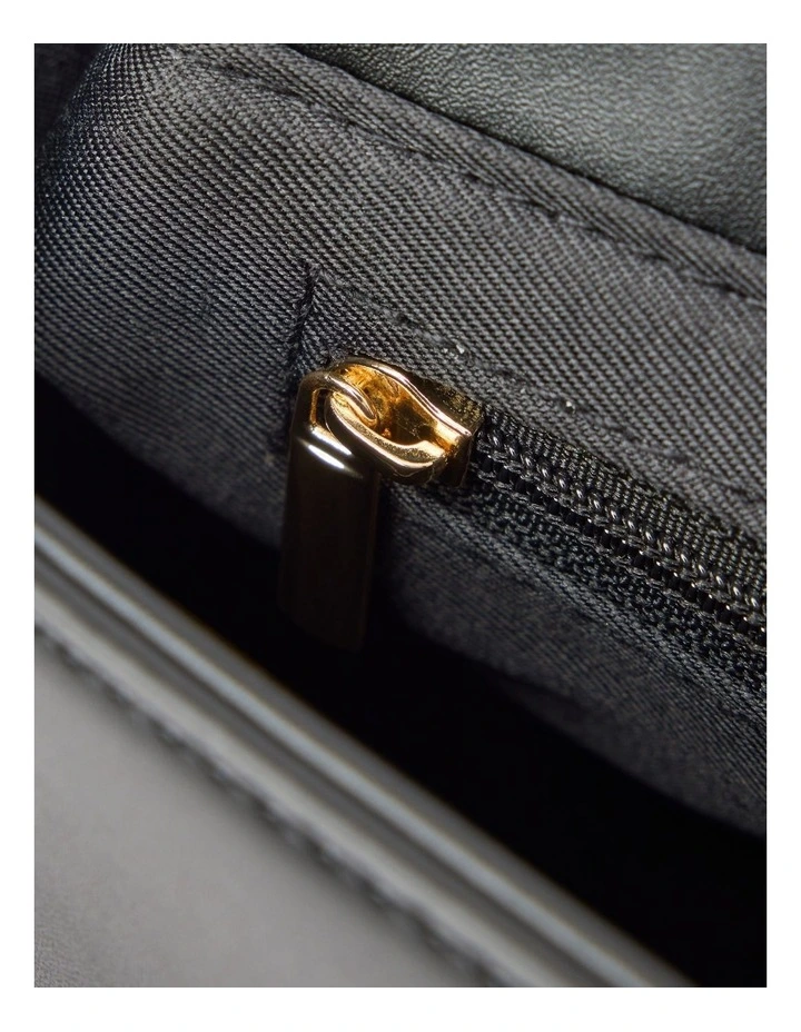 Carly Curve Lock Shoulder Bag in Black image 3