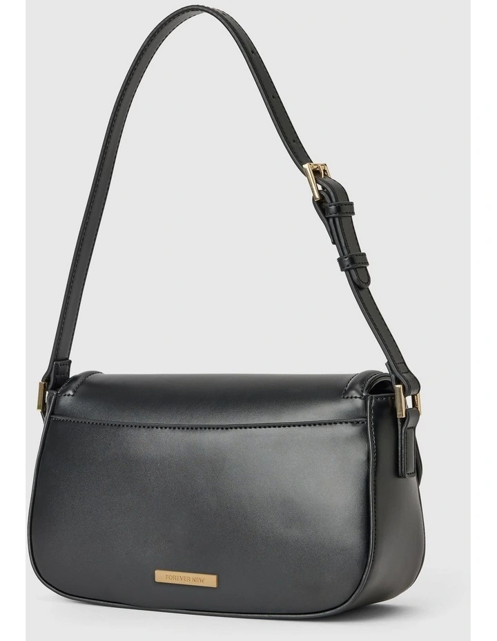 Carly Curve Lock Shoulder Bag in Black image 4