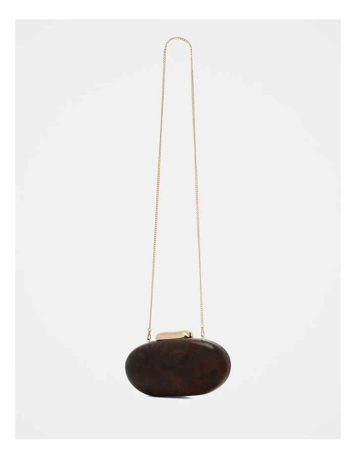 Peyton Oval Hardcase Clutch in Brown image 2