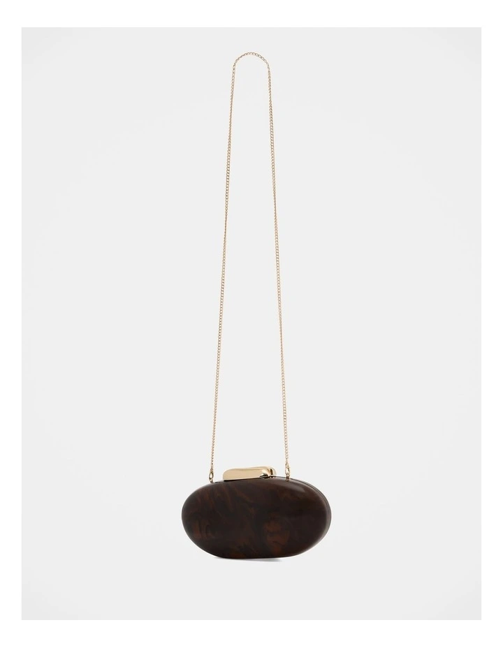 Peyton Oval Hardcase Clutch in Brown image 4