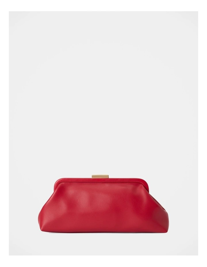 Sarah Metal Frame Clutch in Red image 1