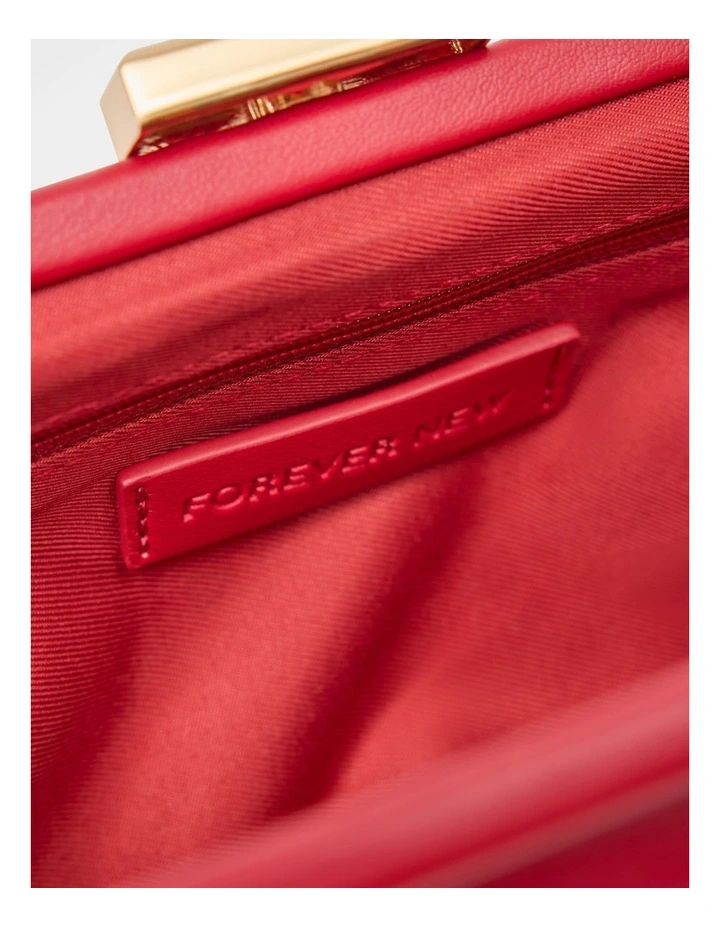 Sarah Metal Frame Clutch in Red image 3