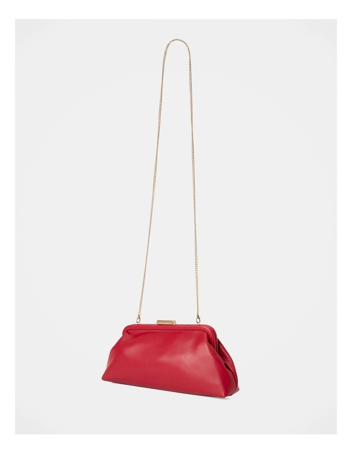 Sarah Metal Frame Clutch in Red image 4