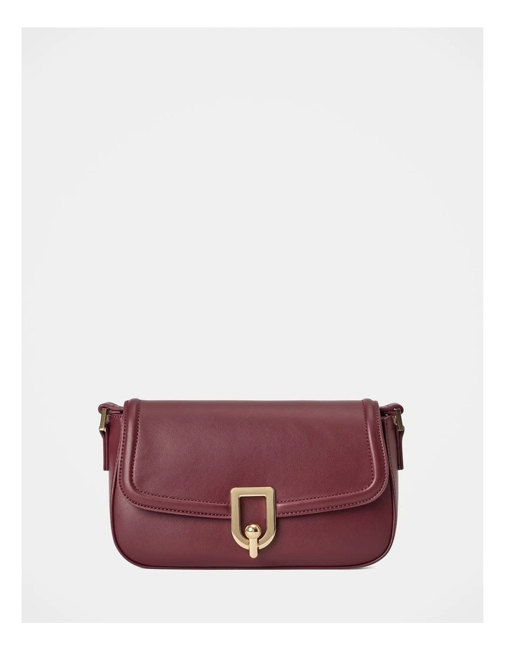 Carly Curve Lock Shoulder Bag in Red image 1