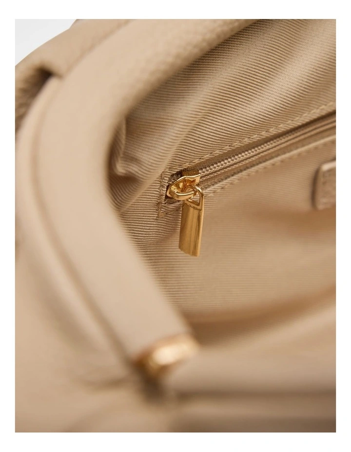 Portia Padlock Soft Clutch in Cream image 3