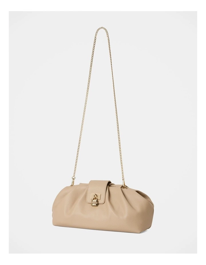 Portia Padlock Soft Clutch in Cream image 4