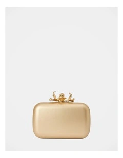 Gina Orchid Clasp Hardcase Clutch in Gold