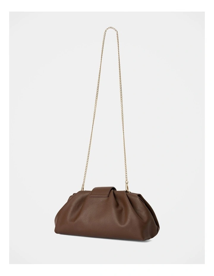 Portia Padlock Soft Clutch in Chocolate image 2