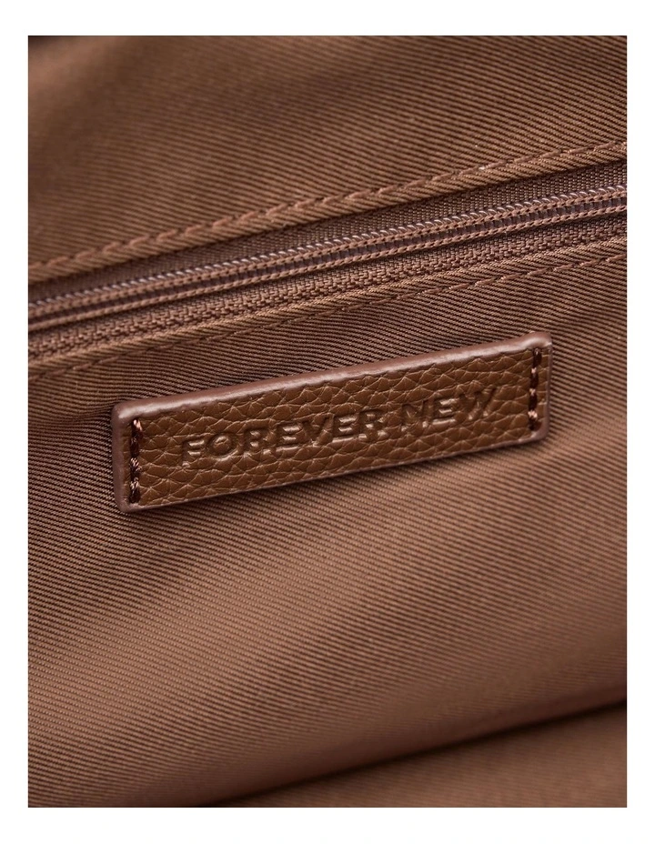 Portia Padlock Soft Clutch in Chocolate image 3