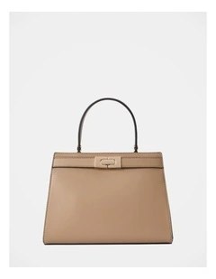 Lara Small Lady Top Handle Bag In Beige