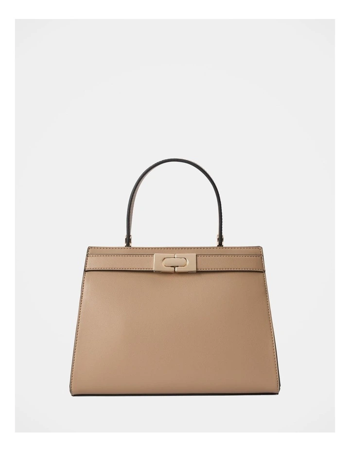 Lara Small Lady Top Handle Bag In Beige image 1