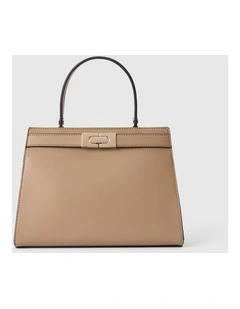 Lara Small Lady Top Handle Bag in Beige