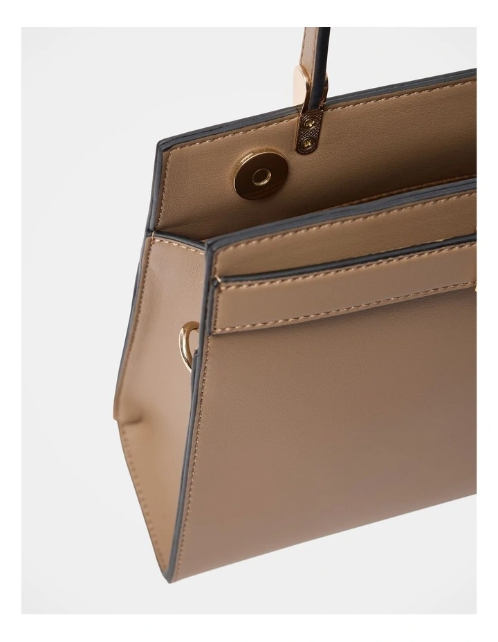 Lara Small Lady Top Handle Bag In Beige image 3