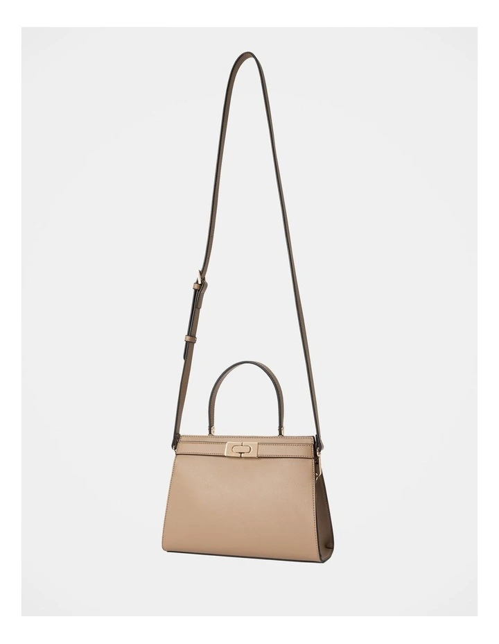 Lara Small Lady Top Handle Bag In Beige image 4