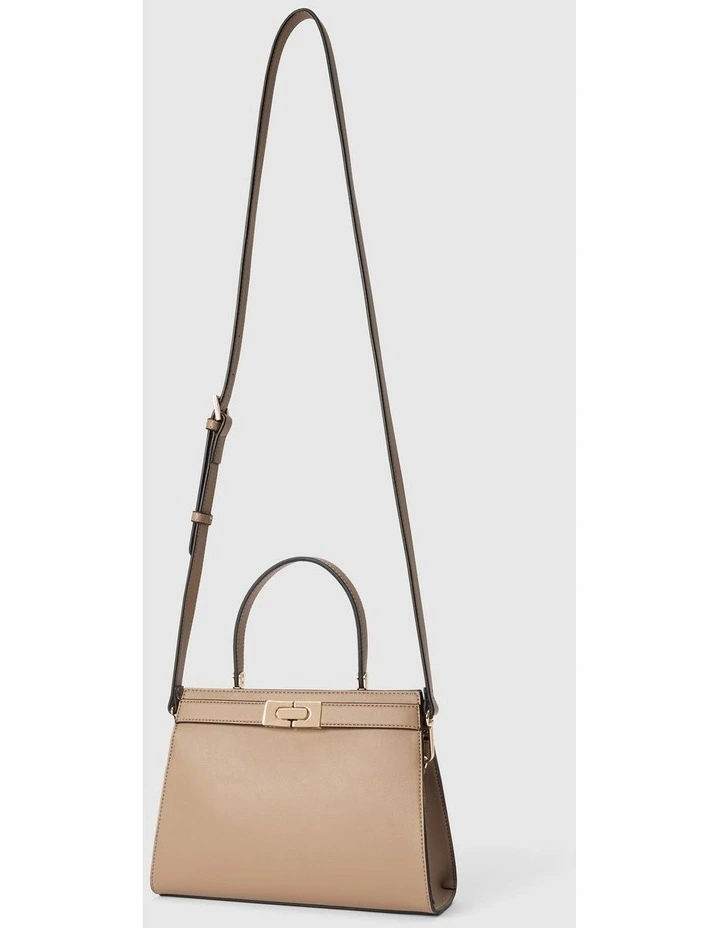 Lara Small Lady Top Handle Bag in Beige image 4