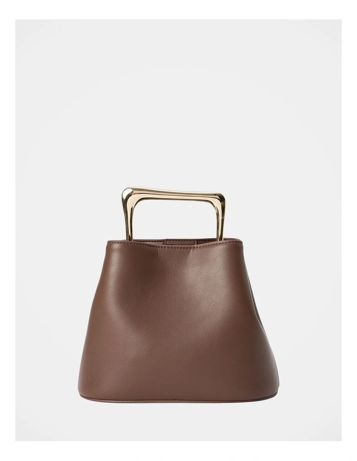 Martha Metal Handle Bag in Brown image 1