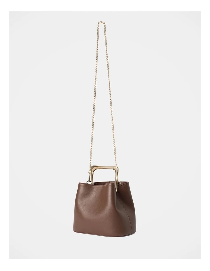 Martha Metal Handle Bag in Brown image 4