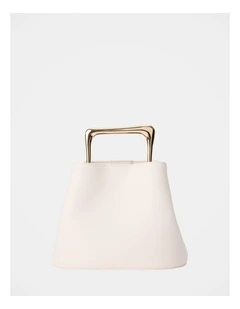 Martha Metal Handle Bag in White
