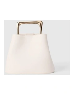 Martha Metal Handle Bag in White
