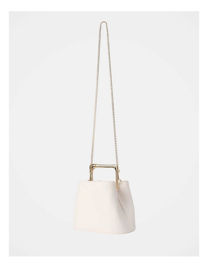 Martha Metal Handle Bag in White image 2