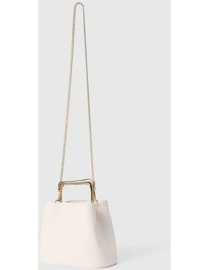 Martha Metal Handle Bag in White image 2