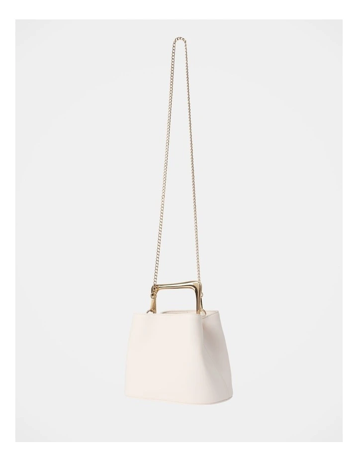 Martha Metal Handle Bag in White image 4