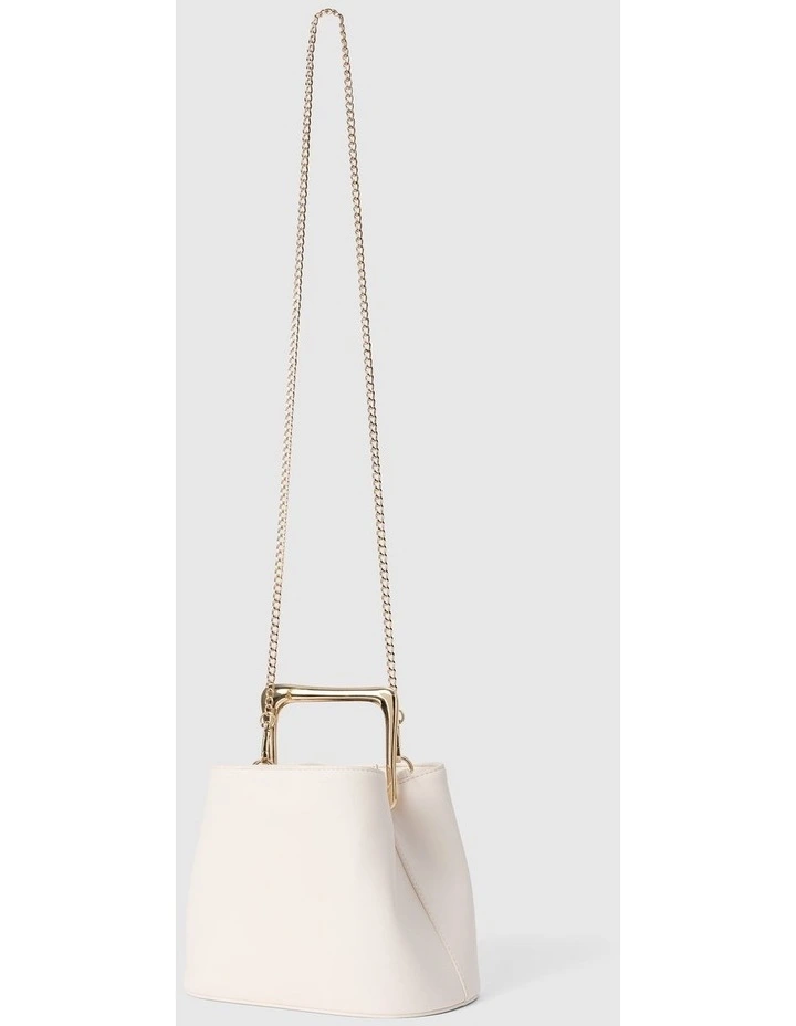 Martha Metal Handle Bag in White image 4